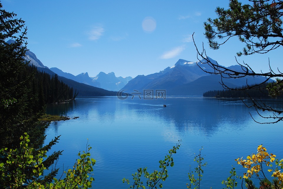 加拿大,湖,蓝色