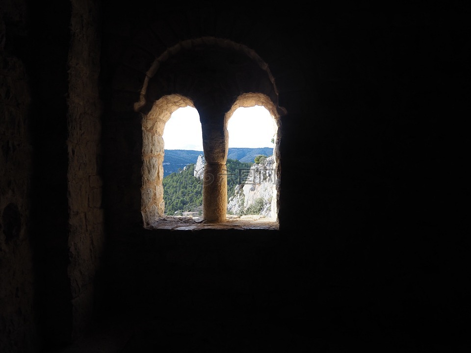 窗口,城堡,目睹