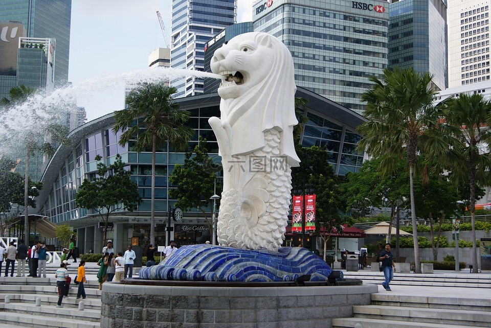 鱼尾狮雕像,新加坡,结构