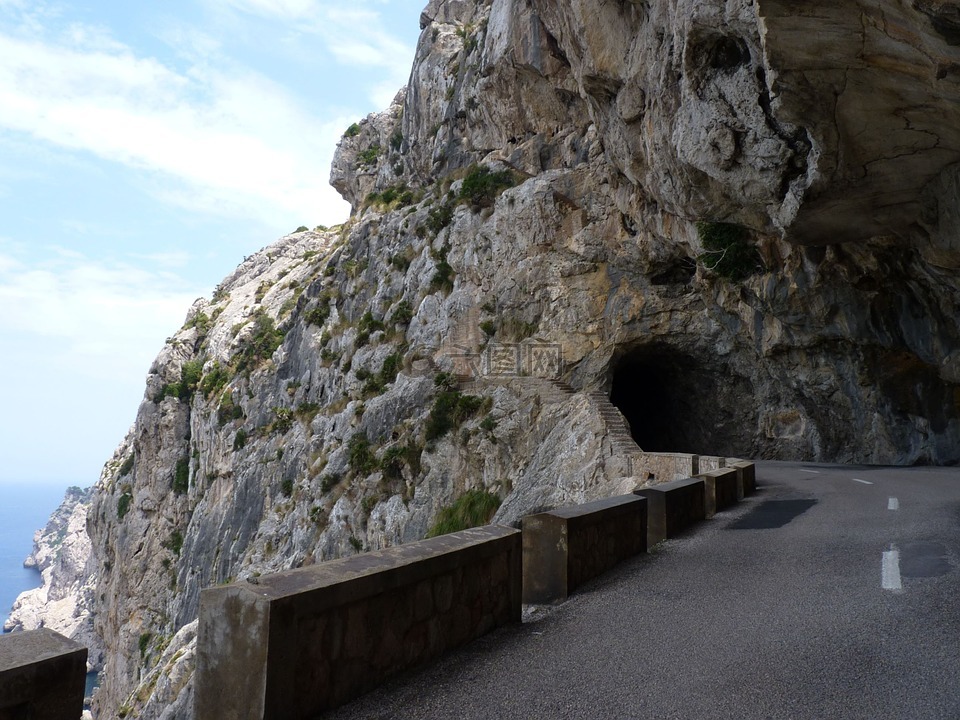 隧道,岩,高度