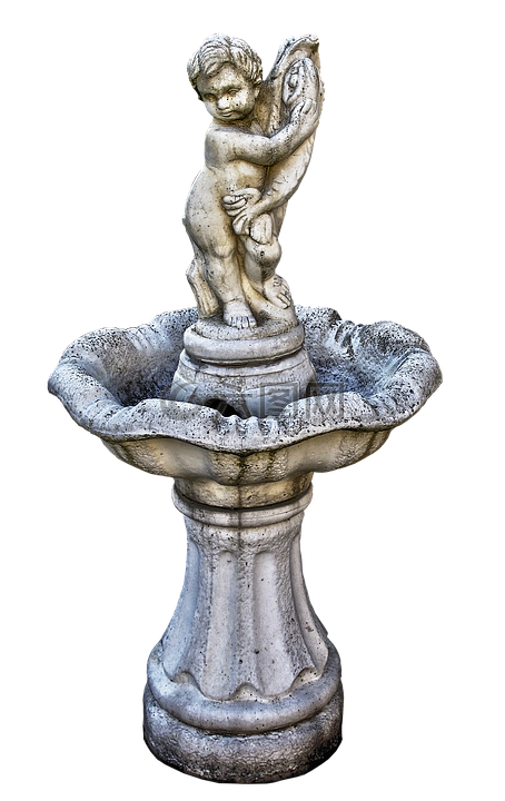 曼,喷泉,雕塑