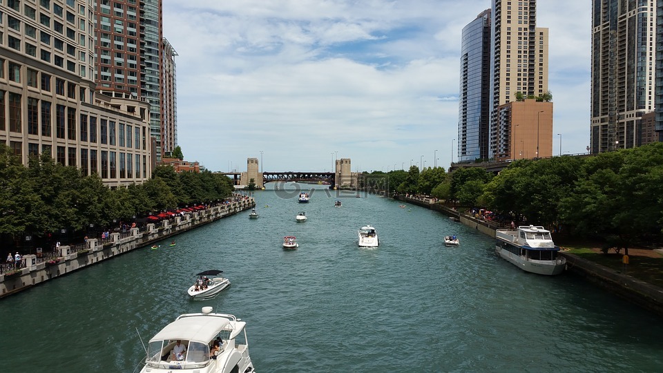 芝加哥,河,建设