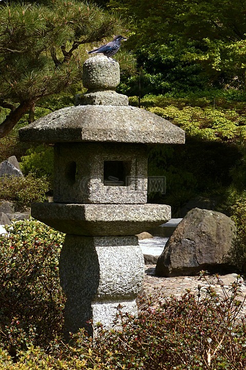 石灯日本从石头灯笼亚洲文化