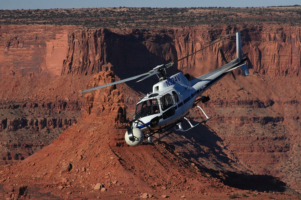 直升机,旅行,犹他州州立公园