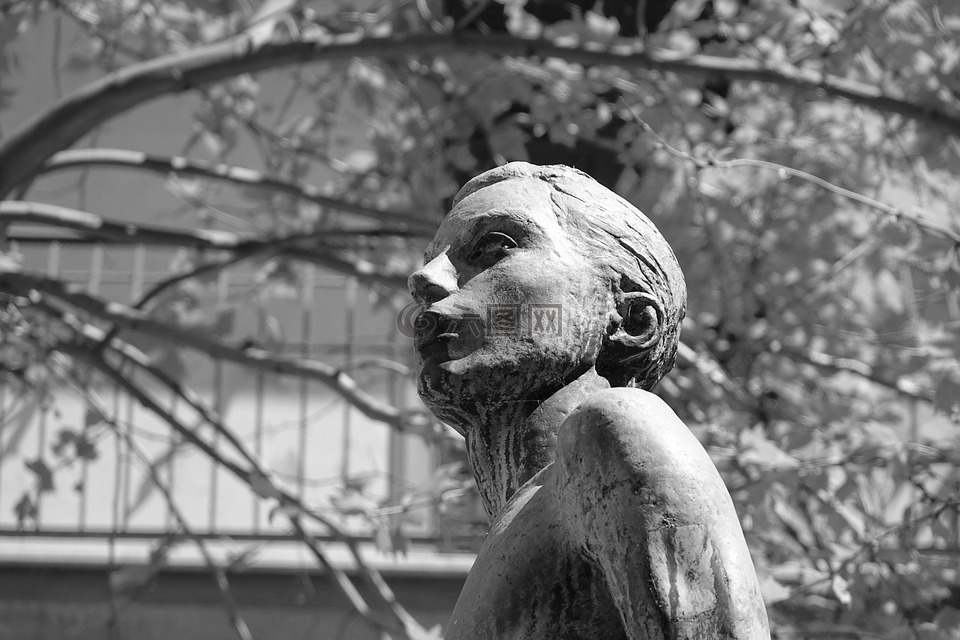 雕塑,虔诚地,爱情