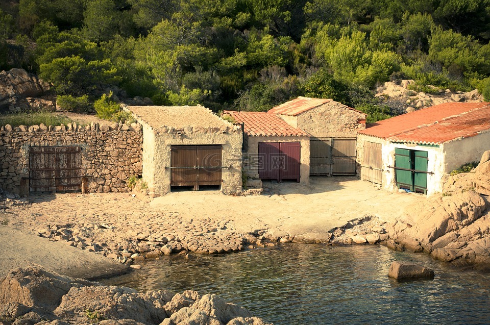 地中海,船上的房子,海岸