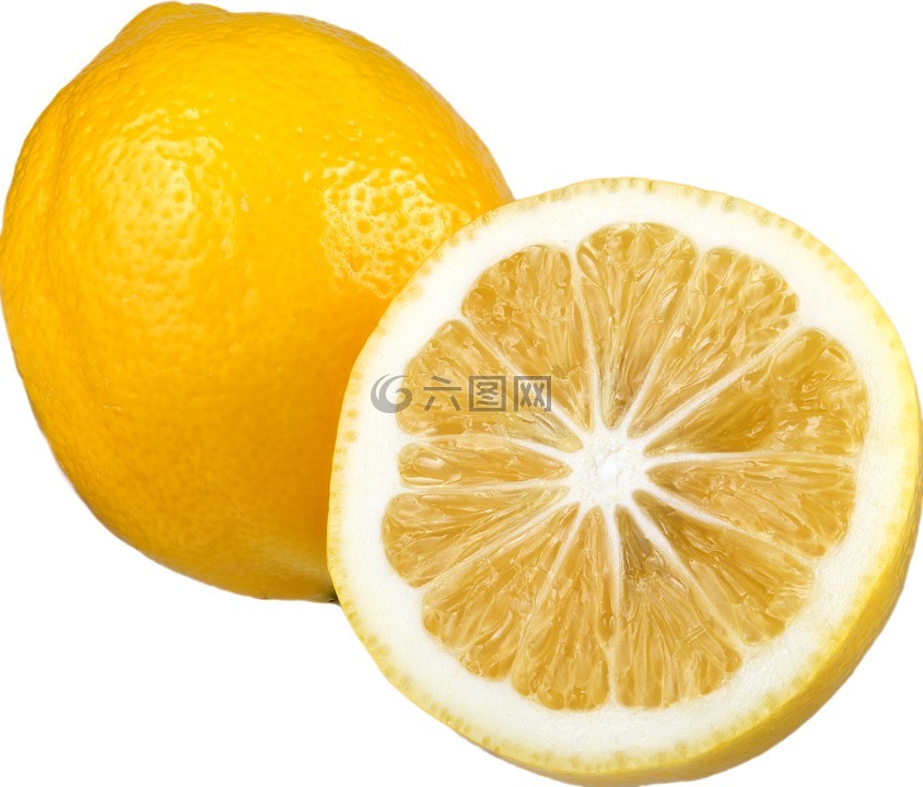 柠檬,片的柠檬,水果