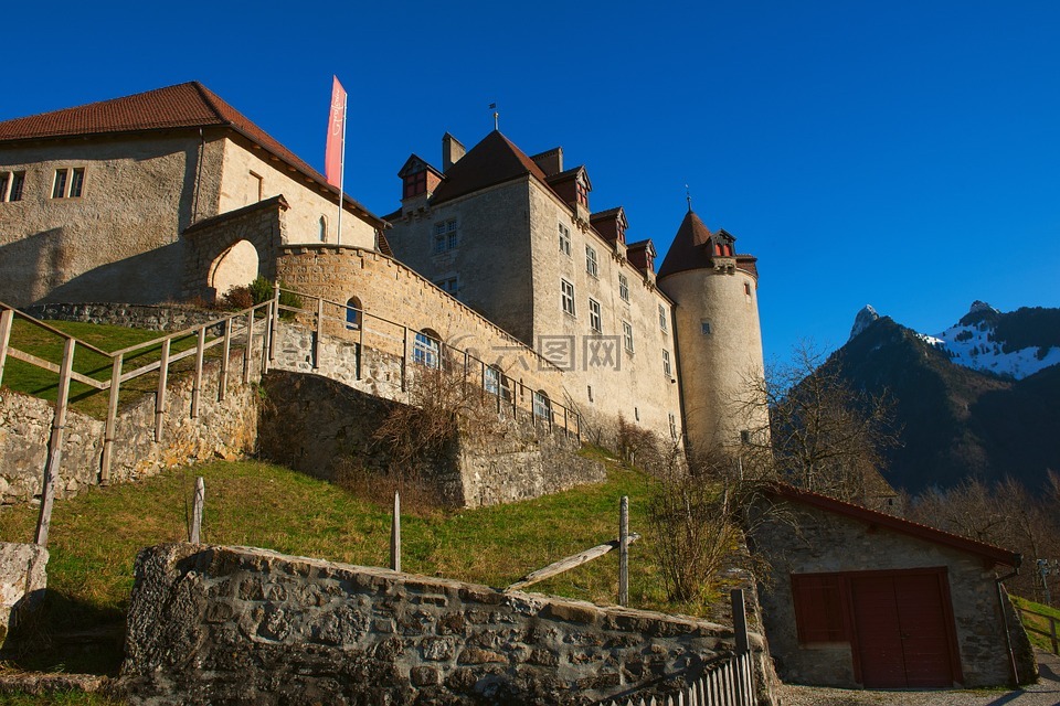 瑞士,城堡,风景