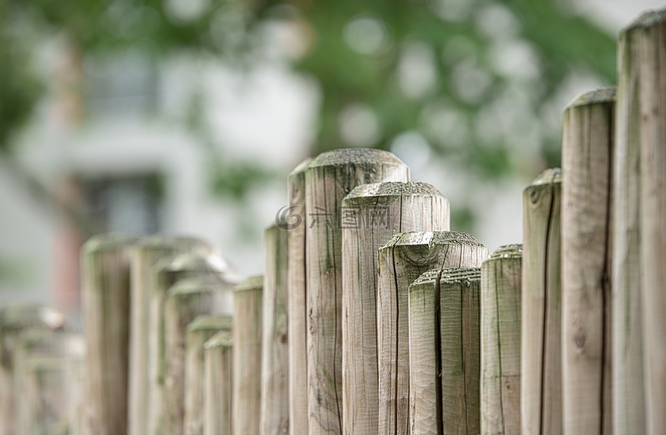 篱笆,木栅栏,木