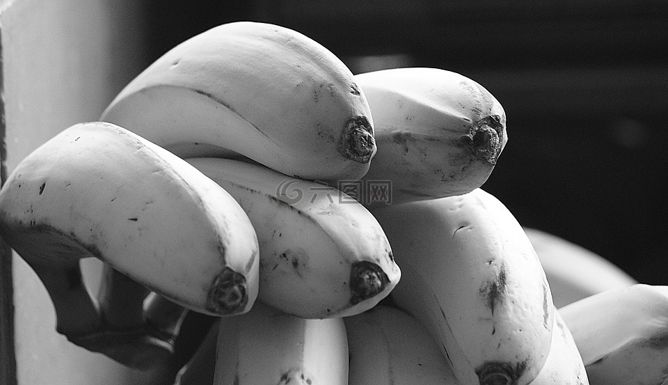 图像,黑色和白色,香蕉