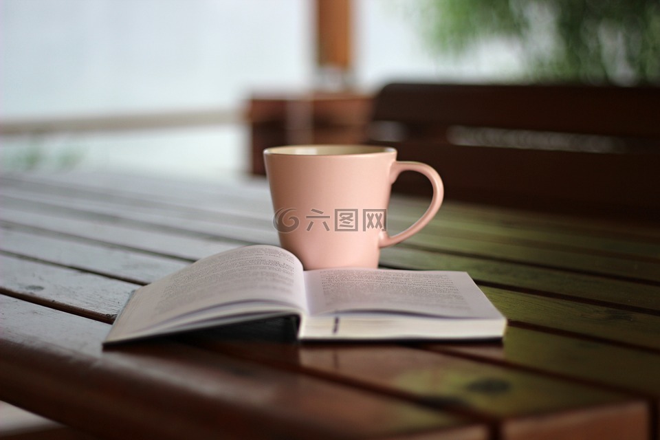 咖啡,书,早晨