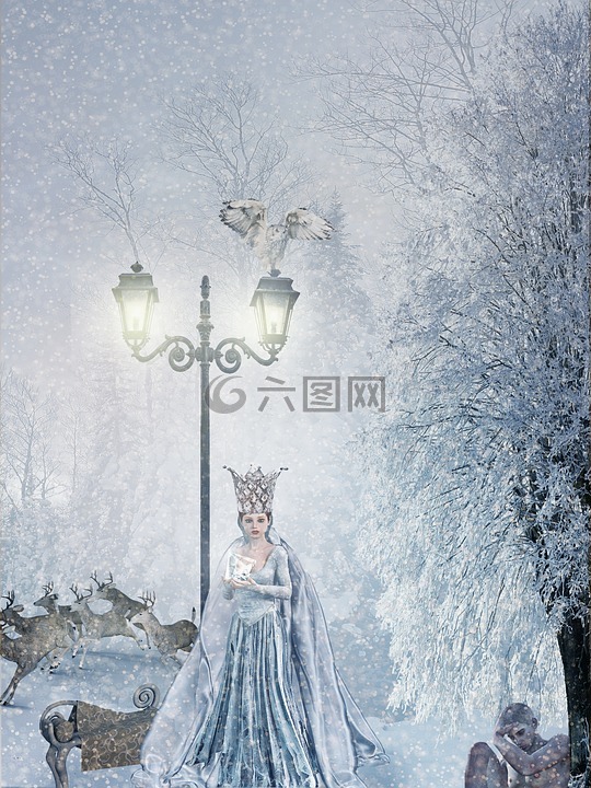 雪之女王,童话故事,冬天