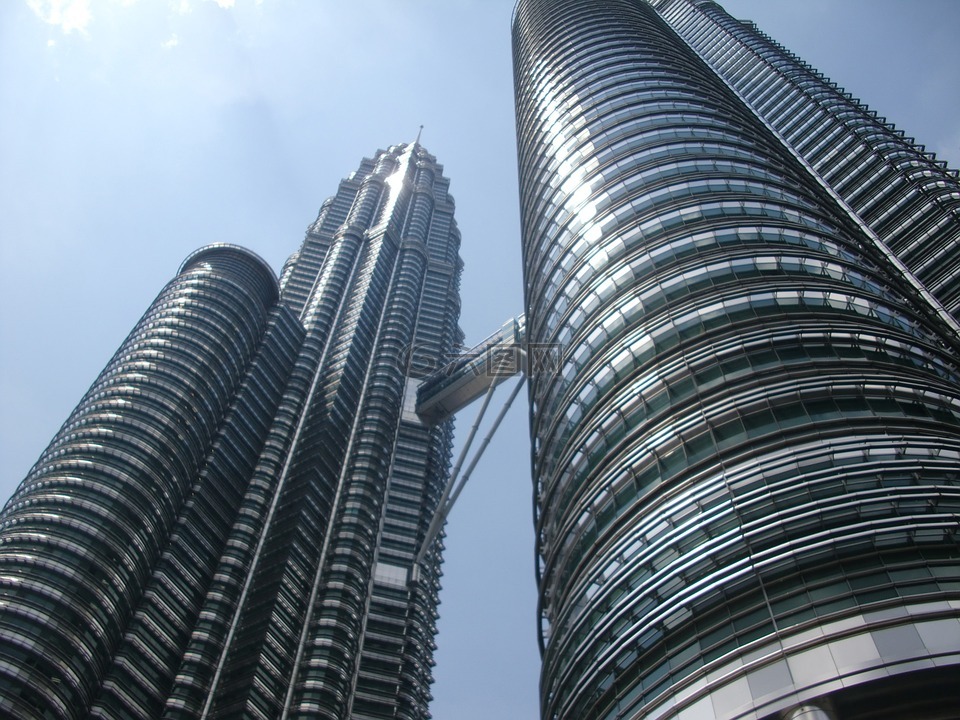 吉隆坡,国家石油公司双子塔,天空