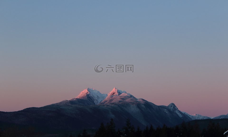 山,金耳朵,日落