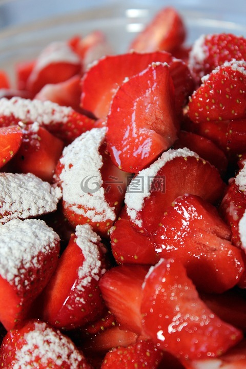 草莓,糖,甜点