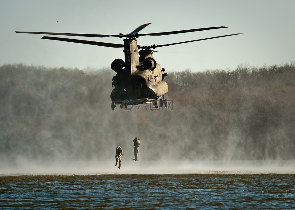helocasting,直升机,水