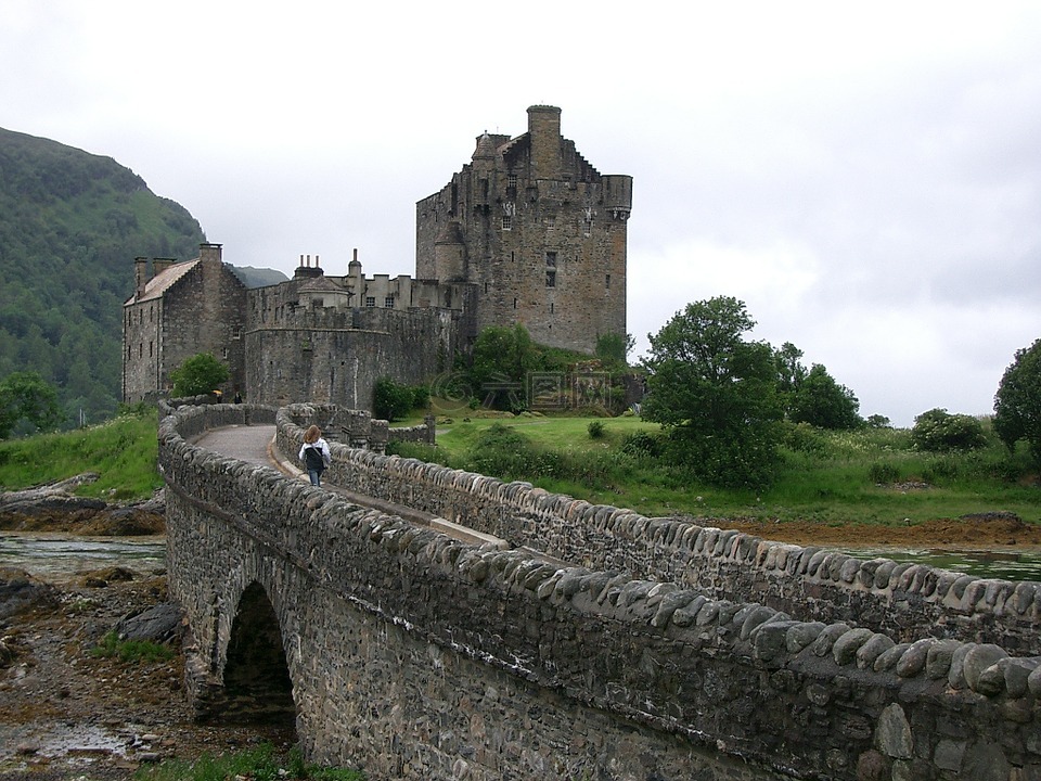 城堡,艾琳多南,苏格兰
