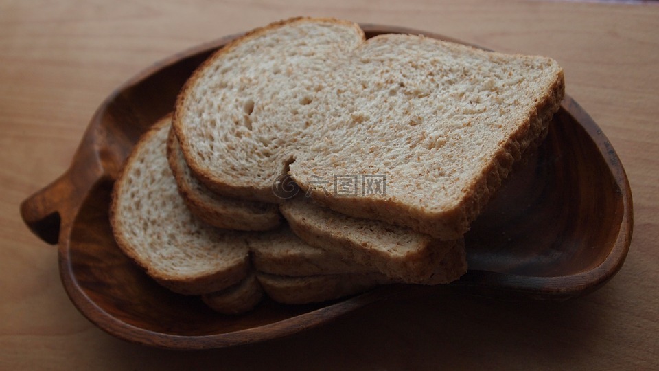 面包,片面包,布朗面包