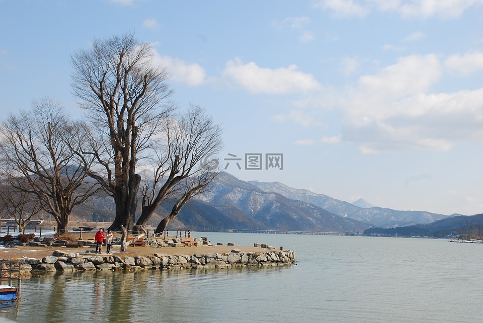 两个水头,韩国,冬季