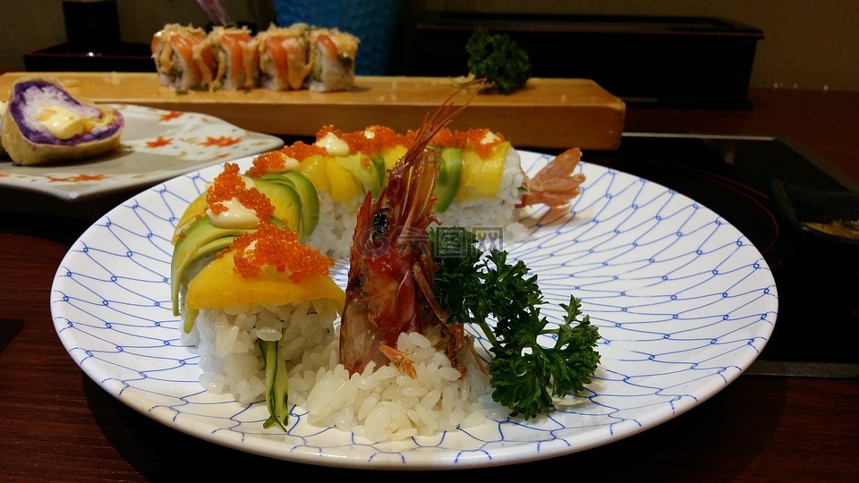 寿司,日本料理,创意卷