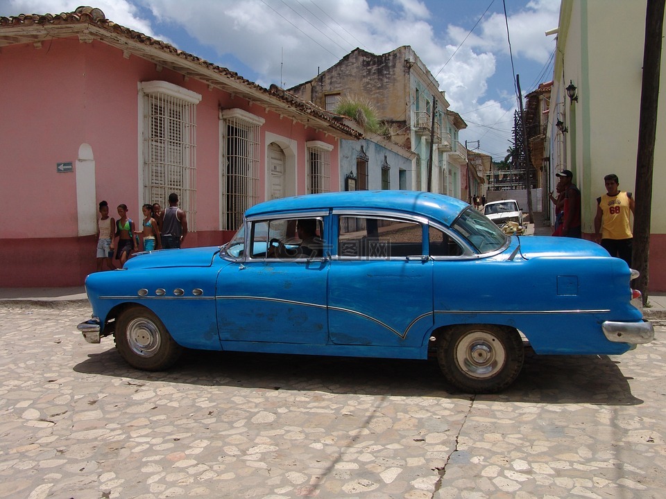 汽车,古巴,蓝色