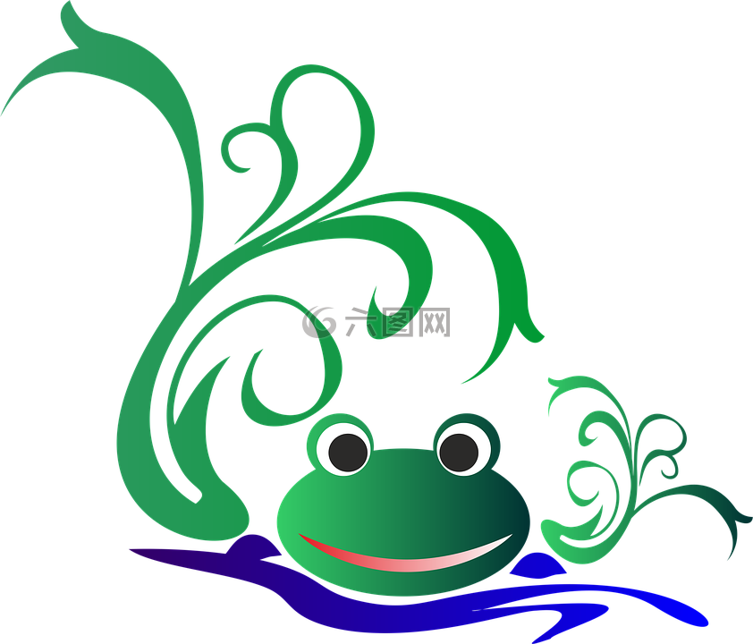青蛙,水,绿色