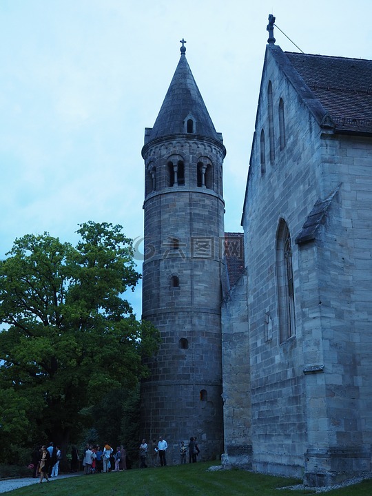塔,浪漫,lorch monastery