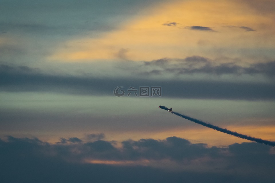 飞机,轨迹,蒸气径