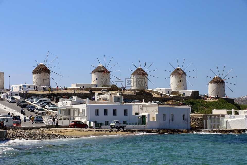 米科诺斯岛,希腊,风车