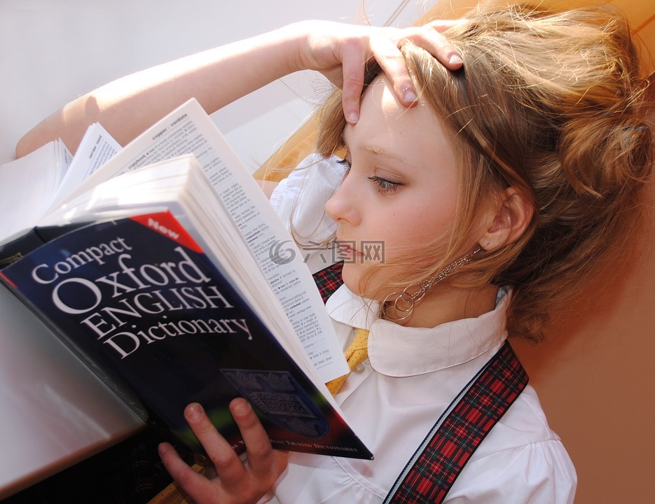 女孩,英语,词典