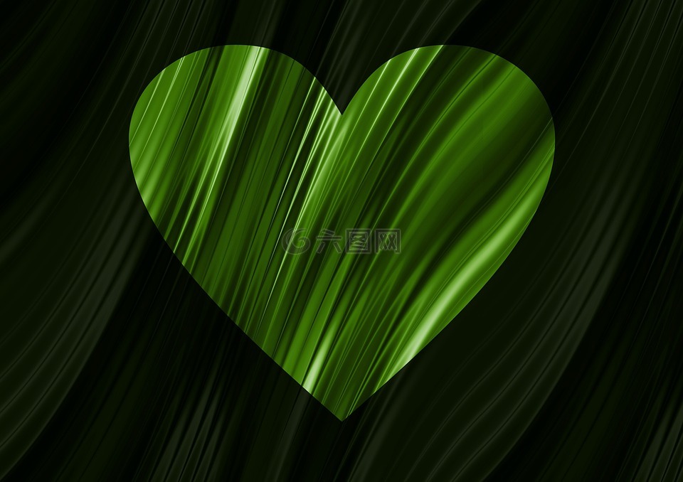 心脏,背景图像,绿色
