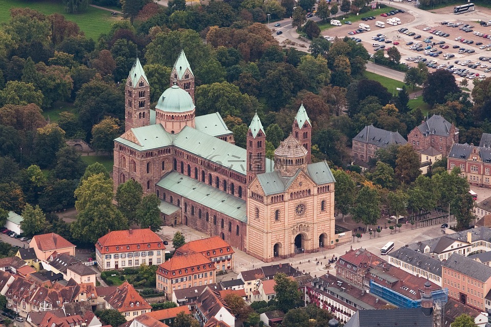 speyer,大教堂,空中的视图