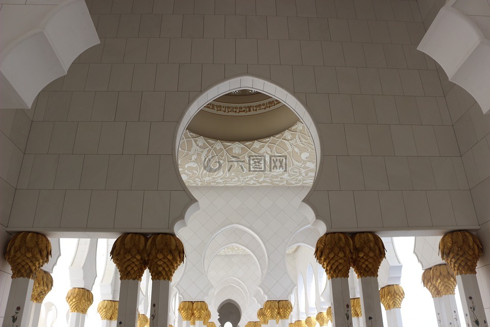 阿布扎比,大清真寺,装饰