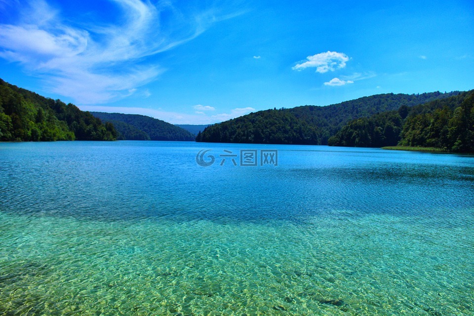 湖,天堂,克罗地亚