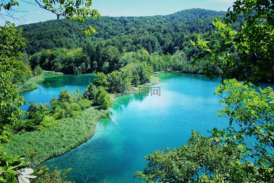 湖,天堂,克罗地亚