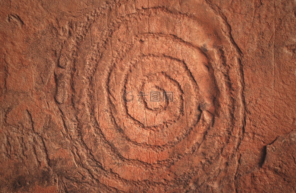 塞多纳,美国原住民岩石艺术,螺旋