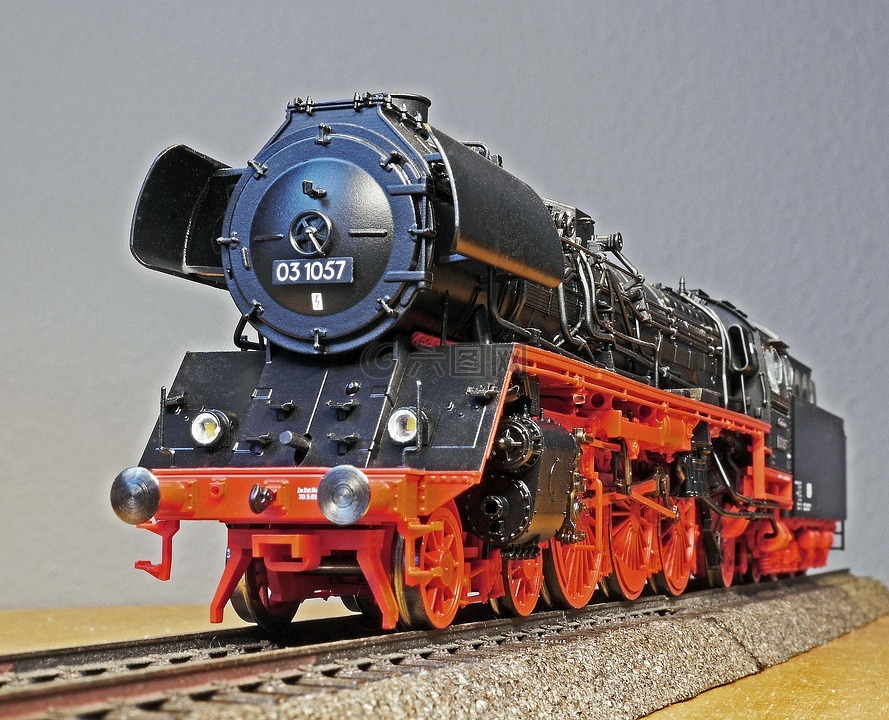 蒸汽机车,模型,前视图