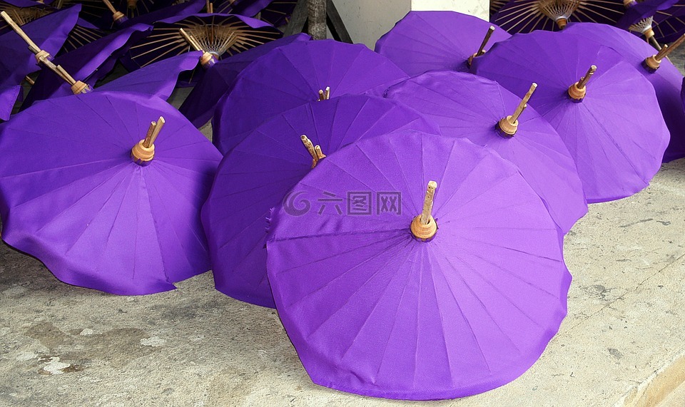 纸,紫色,伞