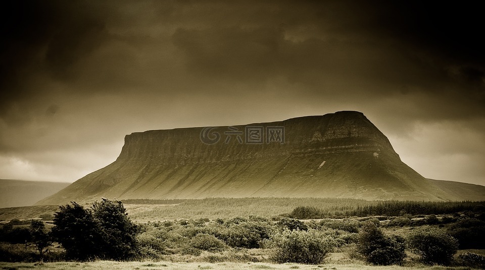 爱尔兰,benbulben,斯莱戈