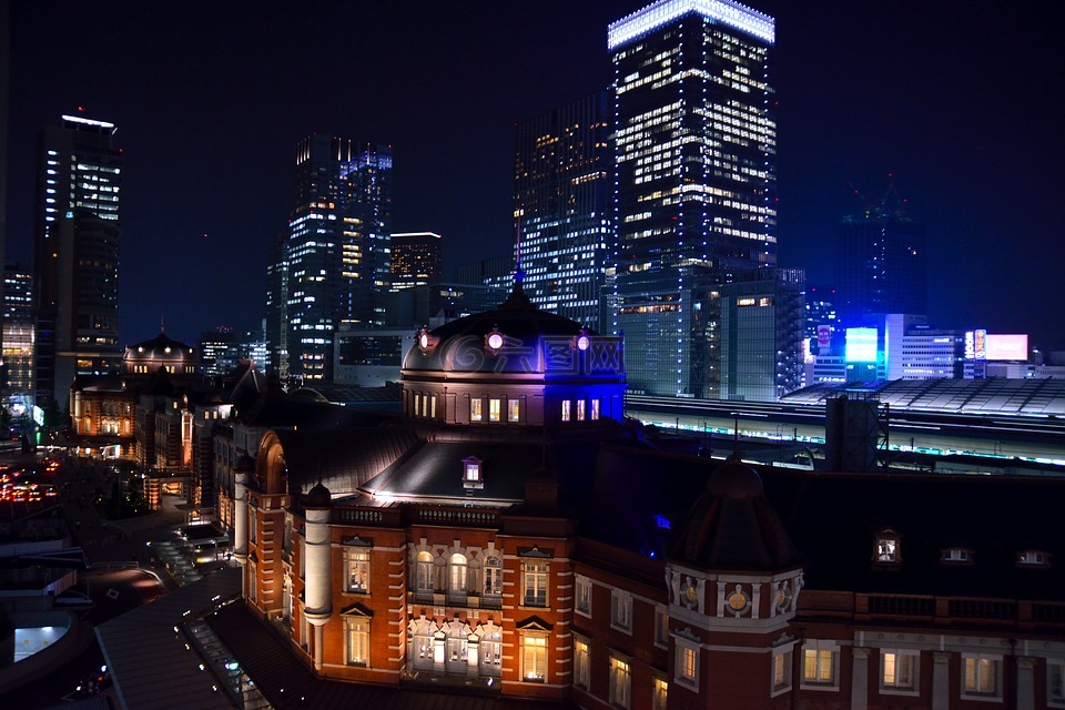 东京车站,夜景,照明