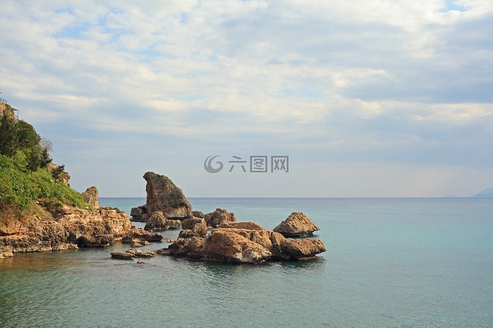 岩石,景观,海洋