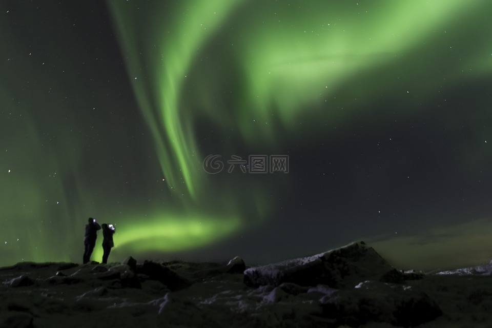 极光,冰岛,北部