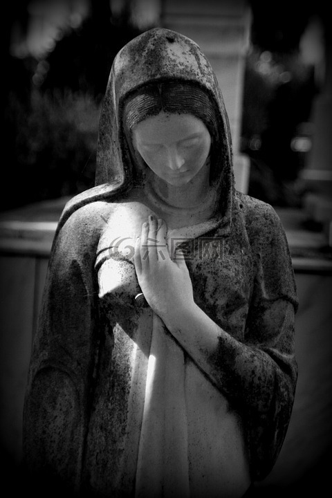 圣母玛利亚,雕像,女子