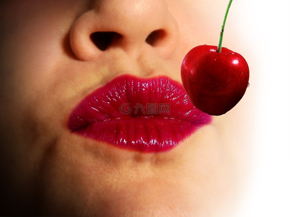 嘴唇,吻,红色