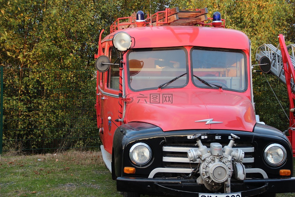 消防车,oldtimer,消防卡车