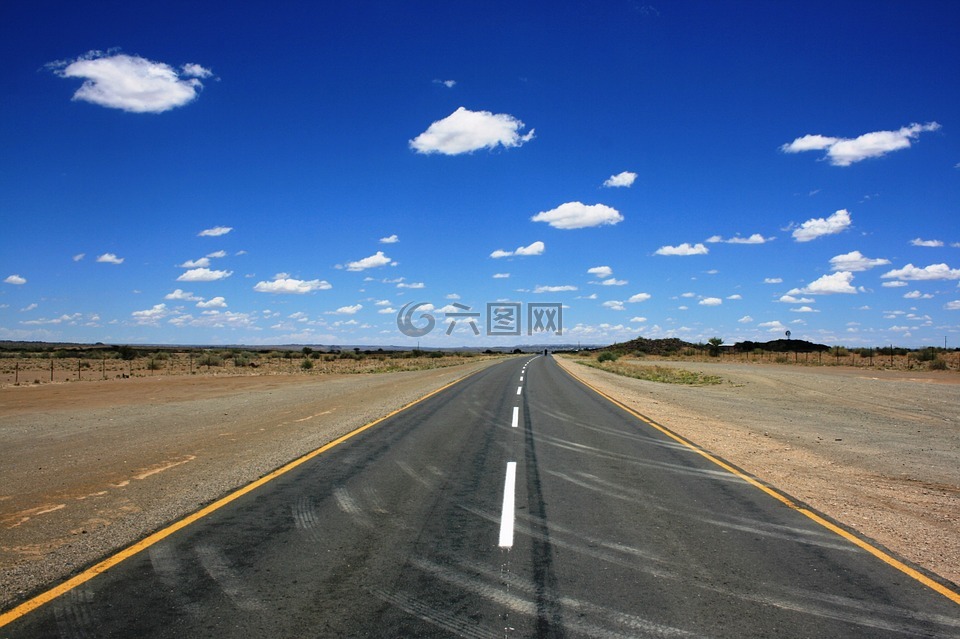 前进的道路,沙漠,永无止境的道路
