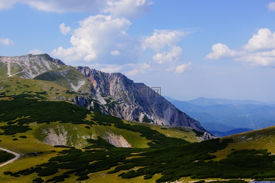 山,断层块,雪山