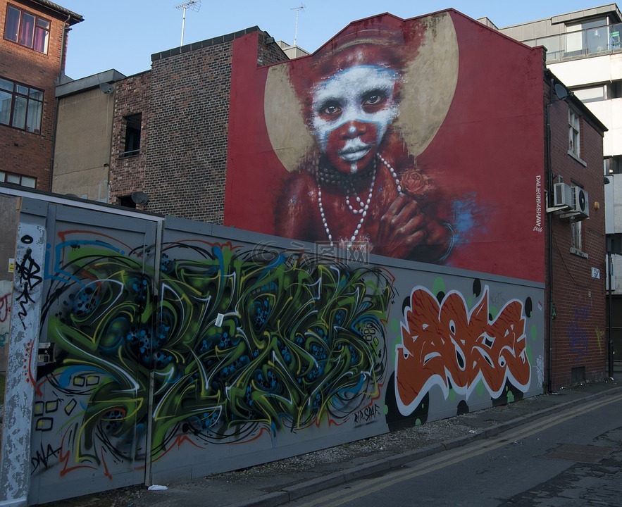 街头摄影,英国曼彻斯特,墙体艺术