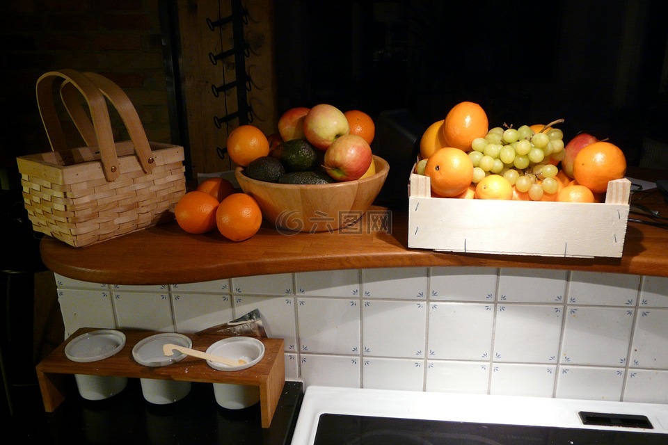 水果,厨房,瓷砖