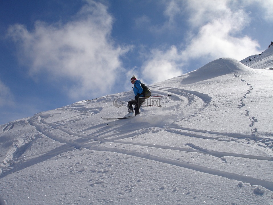 滑雪,穷乡僻壤skiiing,出发